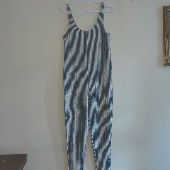 ZARA TEXTURED STRIPED JUMPSUIT - Picture 4 of 4